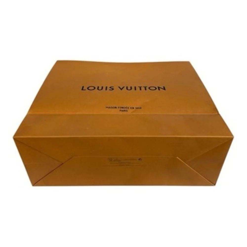 LOUIS VUITTON Authentic Large Gift Shopping Bag Orange Blue 15.75